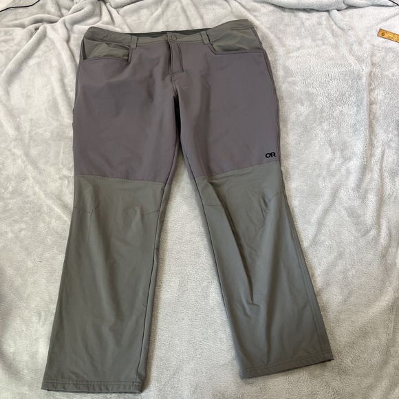 Outdoor Research Methow Pants Mens 42 Gray Fleece Lined Softshell Winter Hiking - Picture 1 of 16